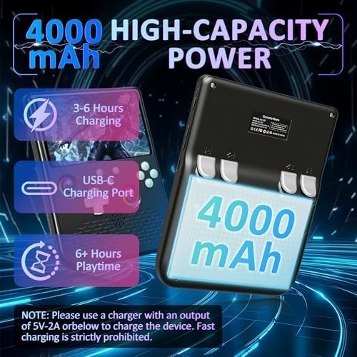 H5 Retro Gaming Console, 5.0 Inch IPS HD Screen Handheld Game Console, 256GB TF