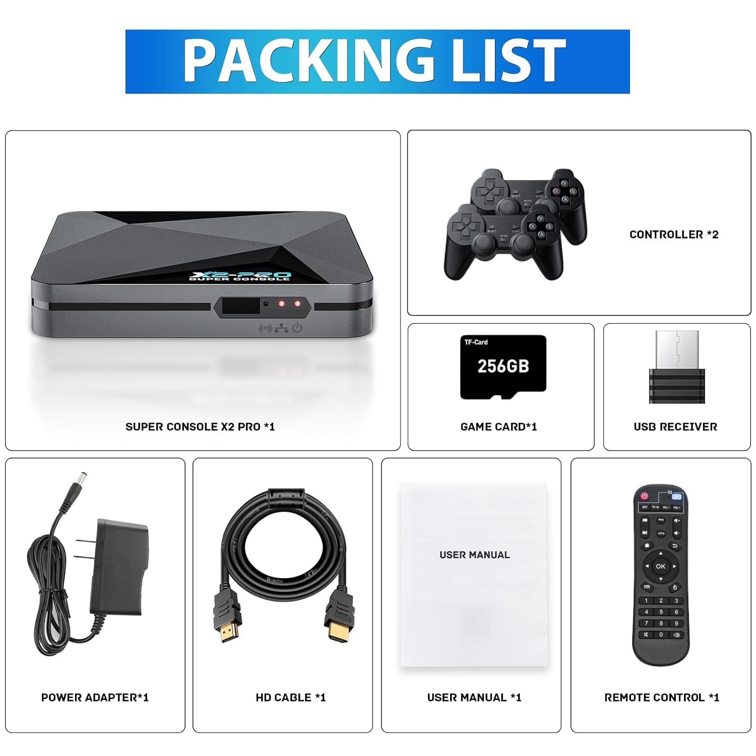 Kinhank Retro Game Console with 65000+ Games, Super Console X2 Pro Video Game…