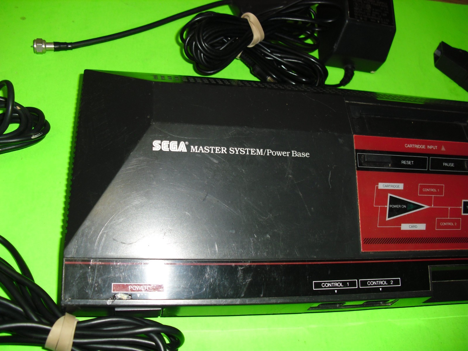 Sega Master System console w/ Control Stick & 2 controllers & Light Gun TESTED!