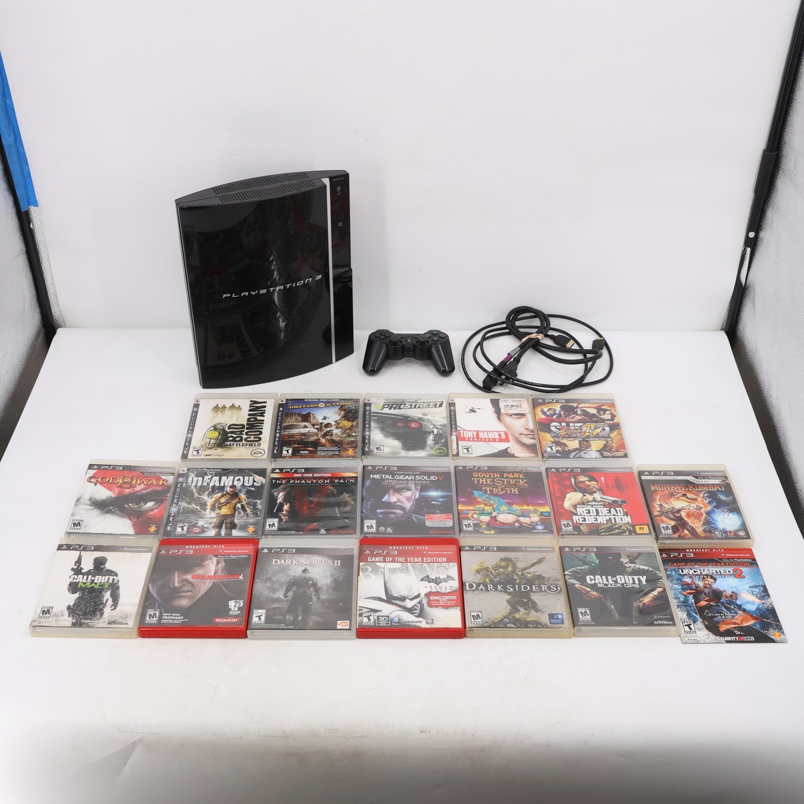Sony PlayStation 3 PS3 Fat Console, 1 DualShock 3 Controller & 19 Games Bundle