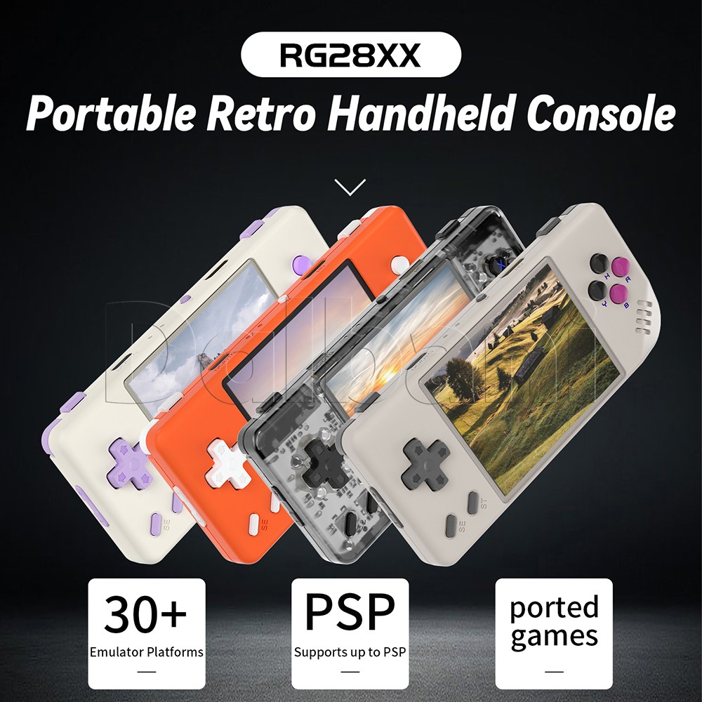 RG28XX Beige Anbernic Retro Handheld Game Console 2.83 Inch IPS Screen 64G