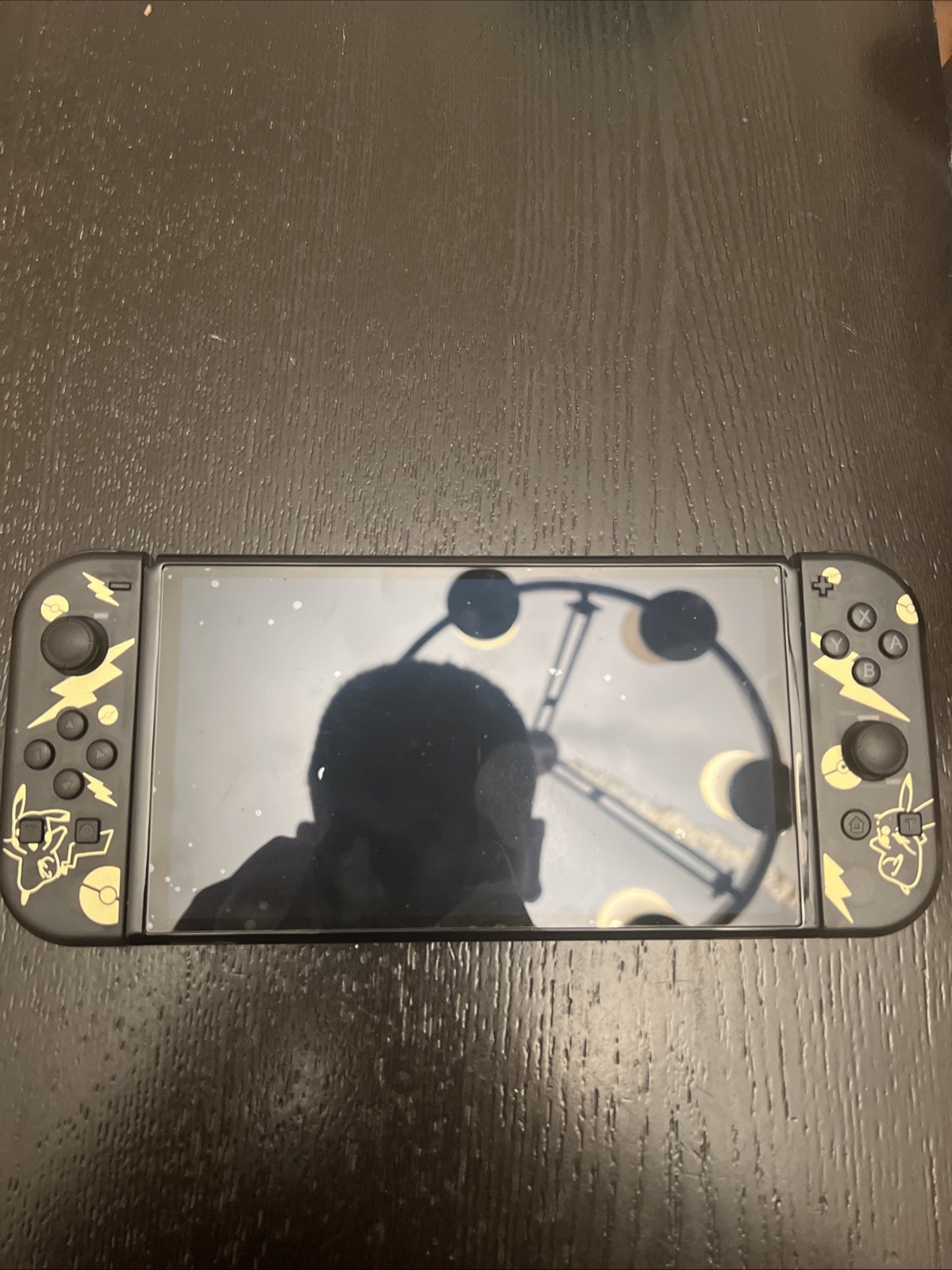 Nintendo Switch White OLED With Custom LED Controllers.Dock and charger included