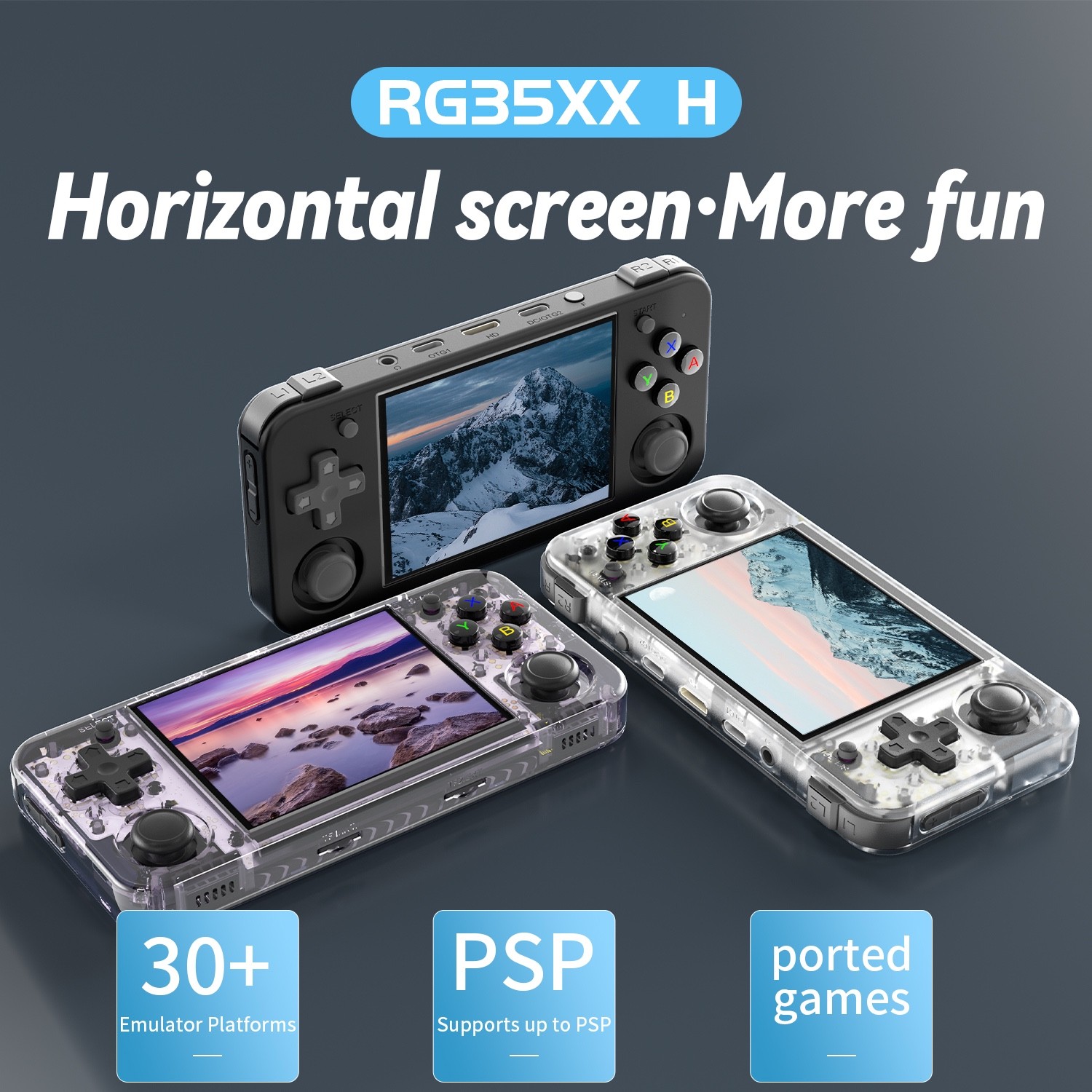 New Anbernic RG35XX H Retro Handheld Game Console 64GB Linux System