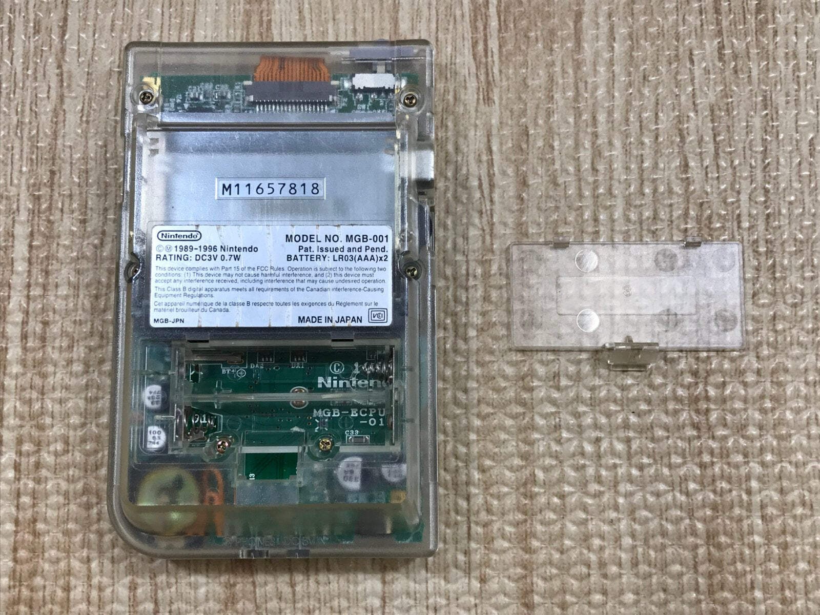 GameBoy Pocket Skeleton Famitsu Model-F Console Japan – Tested Working LH1017