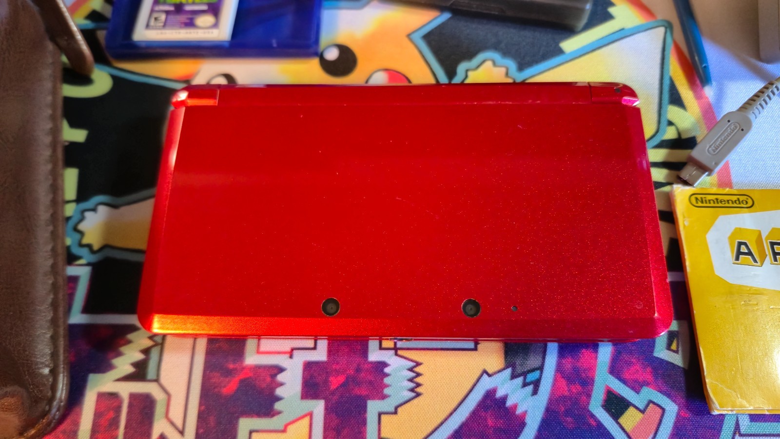 Nintendo 3DS Handheld System + Zelda Carry Case – Flame Red Tested Working