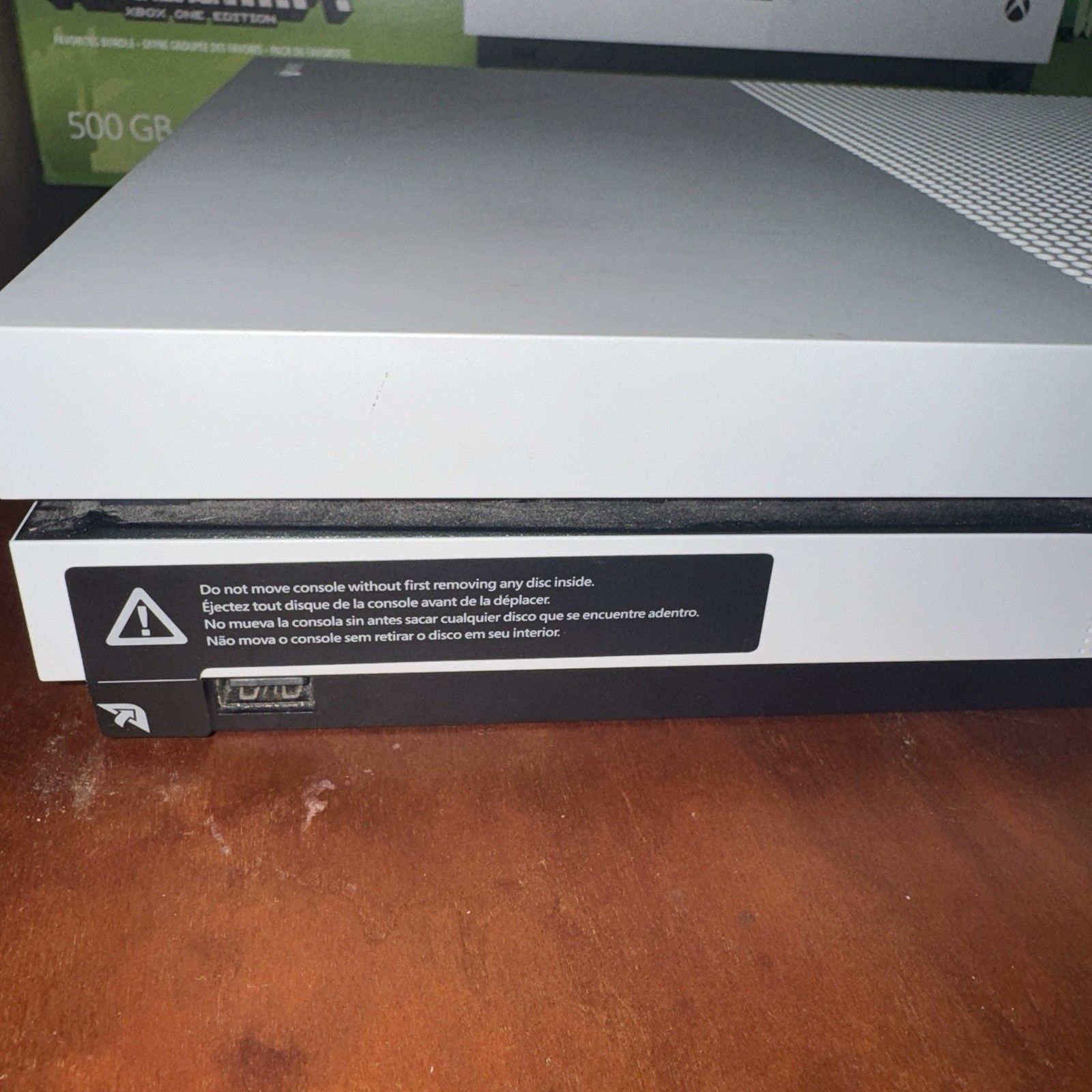 Microsoft Xbox One S White Console Minecraft Box Inserts Cords No Controller 500