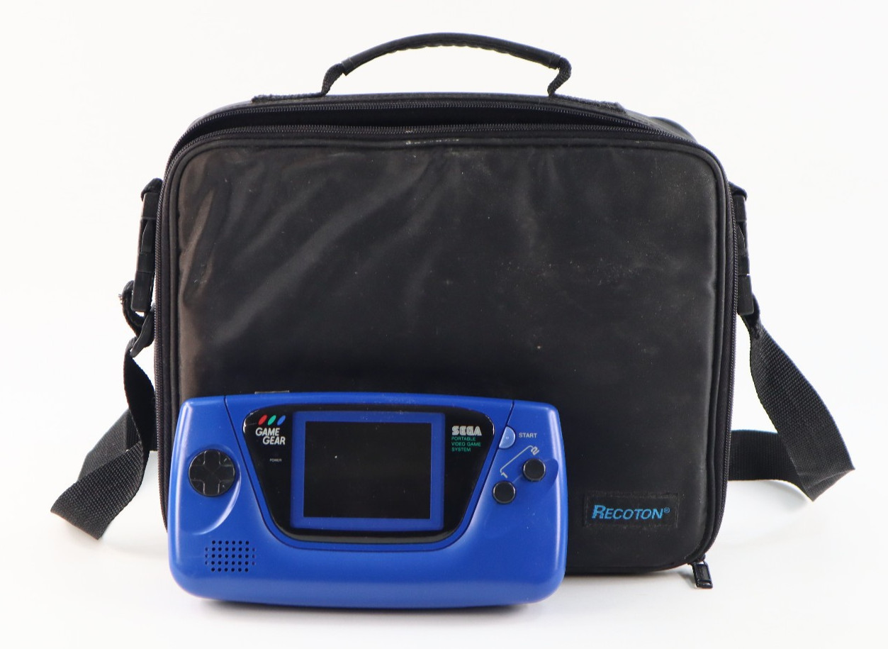 Sega Game Gear Blue Handheld Video Game Console W/ Case MINT SHELL