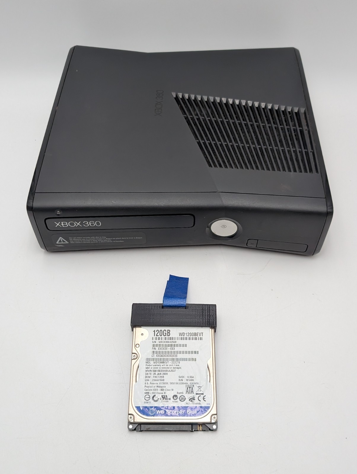 Microsoft Xbox 360 S Model 1439 Console Only W/ 120GB HD, NO cords