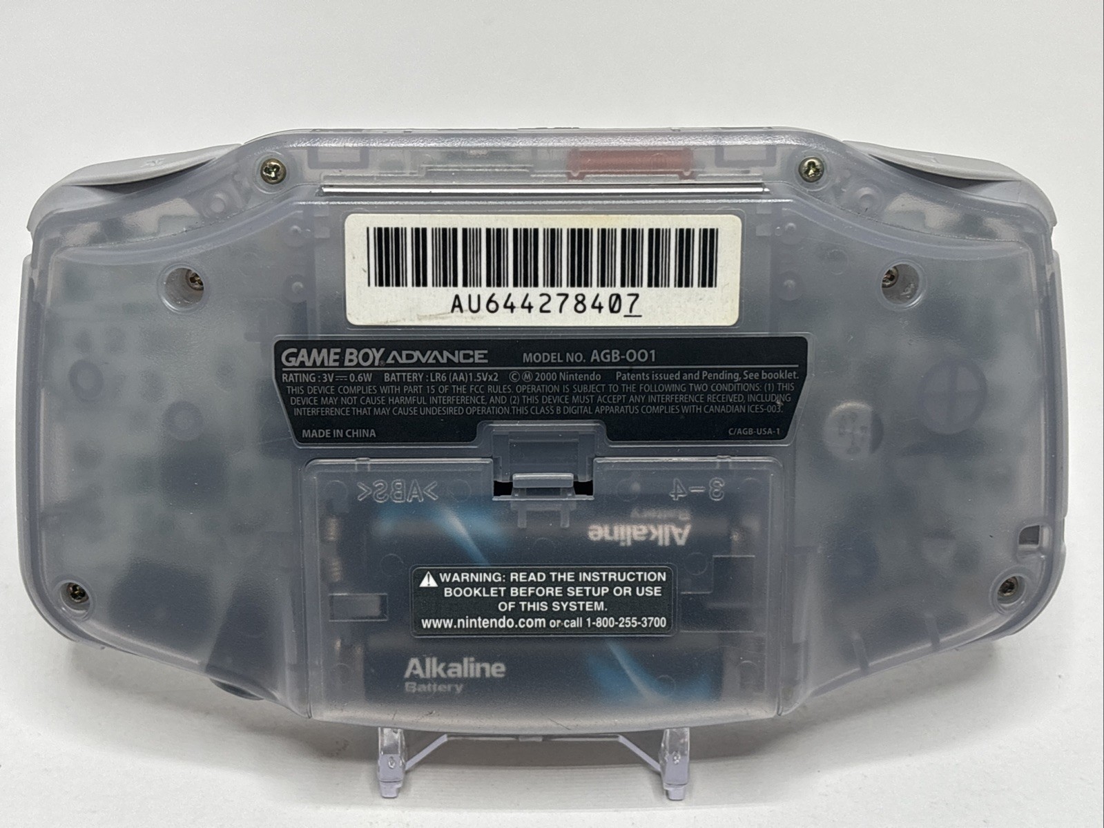 Nintendo GameBoy Advance Glacier Console w/ Box + Pokémon Sapphire JP Tested GBA