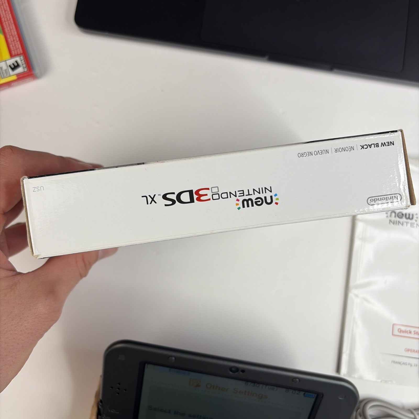 NICE! Nintendo New 3DS XL Black Complete Box W Charger Stylus US Model Top IPS