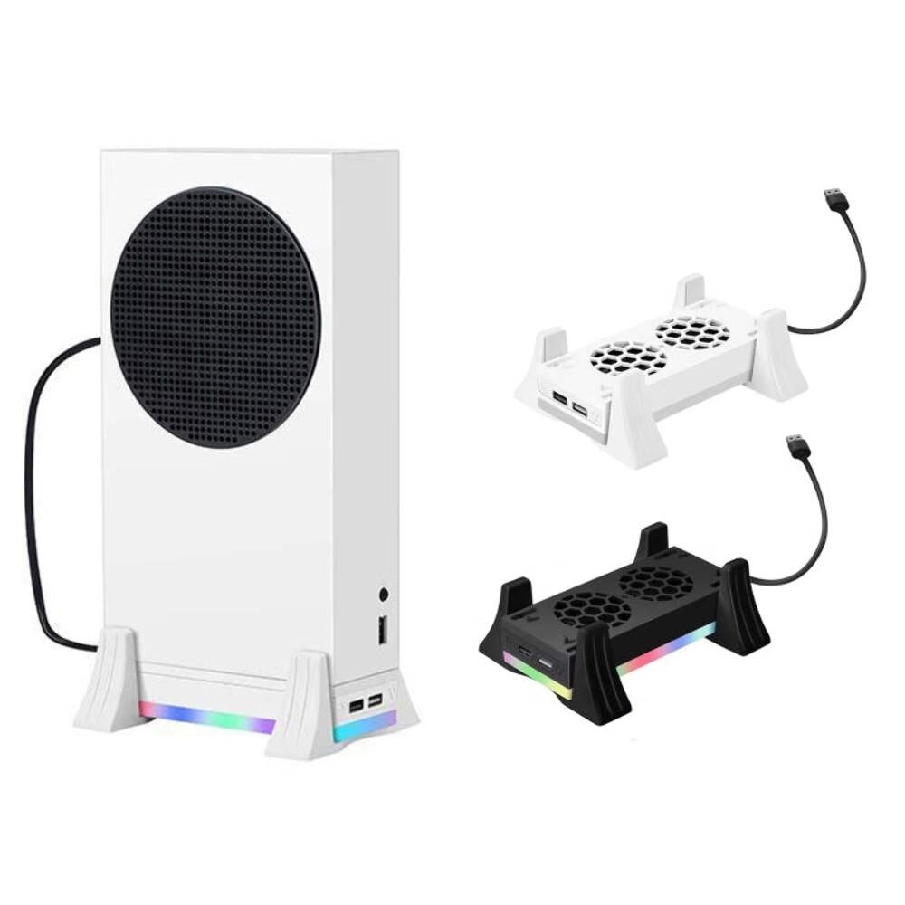 For XBOX Series S Console Base Cooling Fan Built-in LED Light Strip