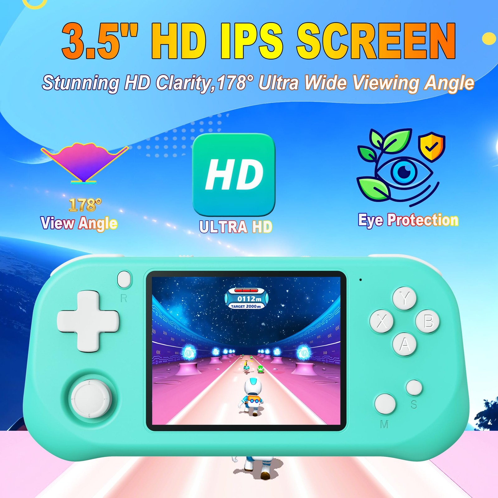 Handheld Game Console for Kids with 3.5” IPS Screen 139 Preloaded 32 Bit Ele…