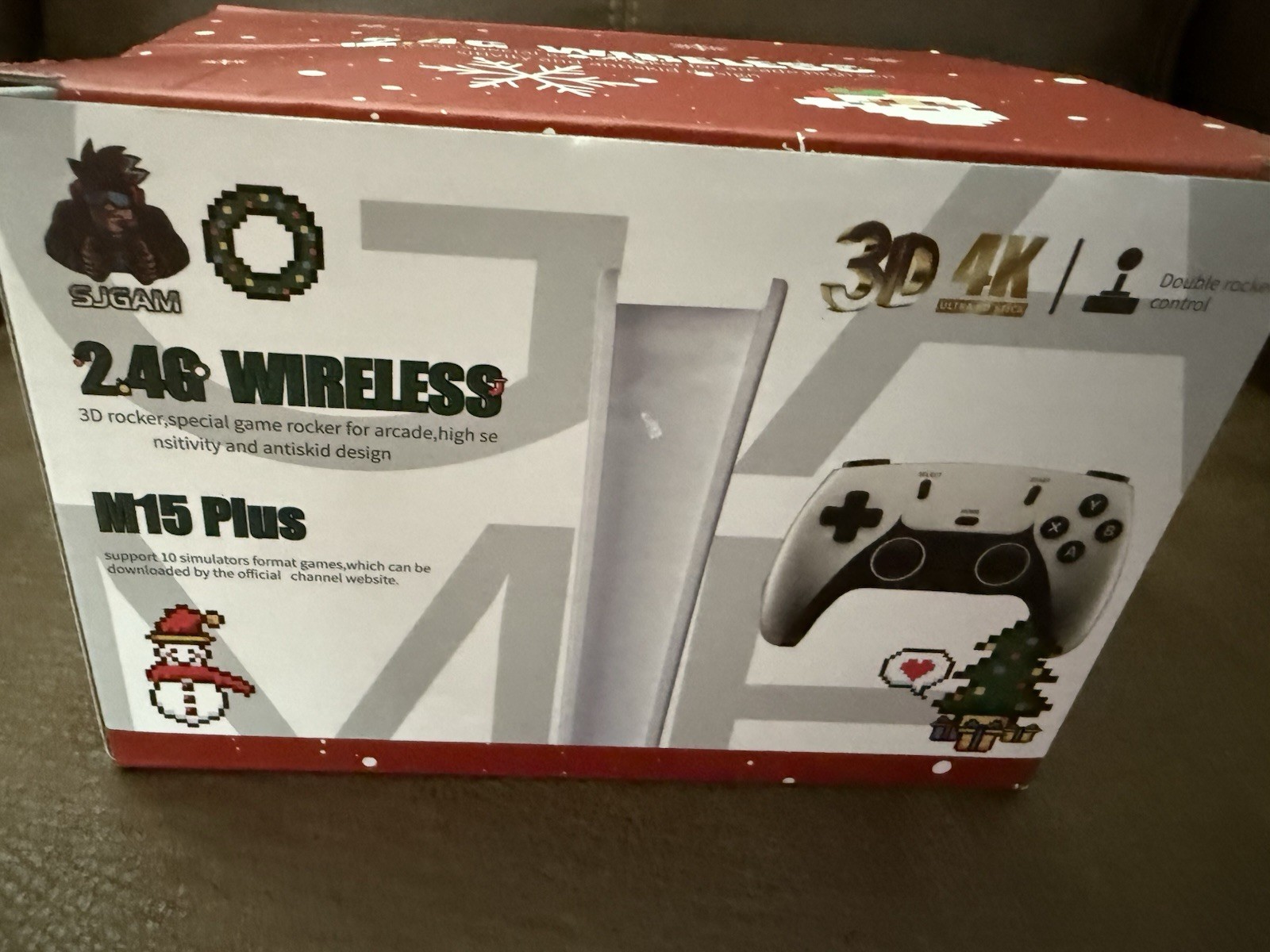 SJGAM M15 Plus Retro Video Game Console White 4K HDMI 2.4G Wireless Controllers
