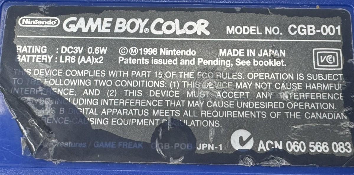 Nintendo Game Boy Color CGB-001 Console Pokemon Pikachu Special Limi (PD6016651)
