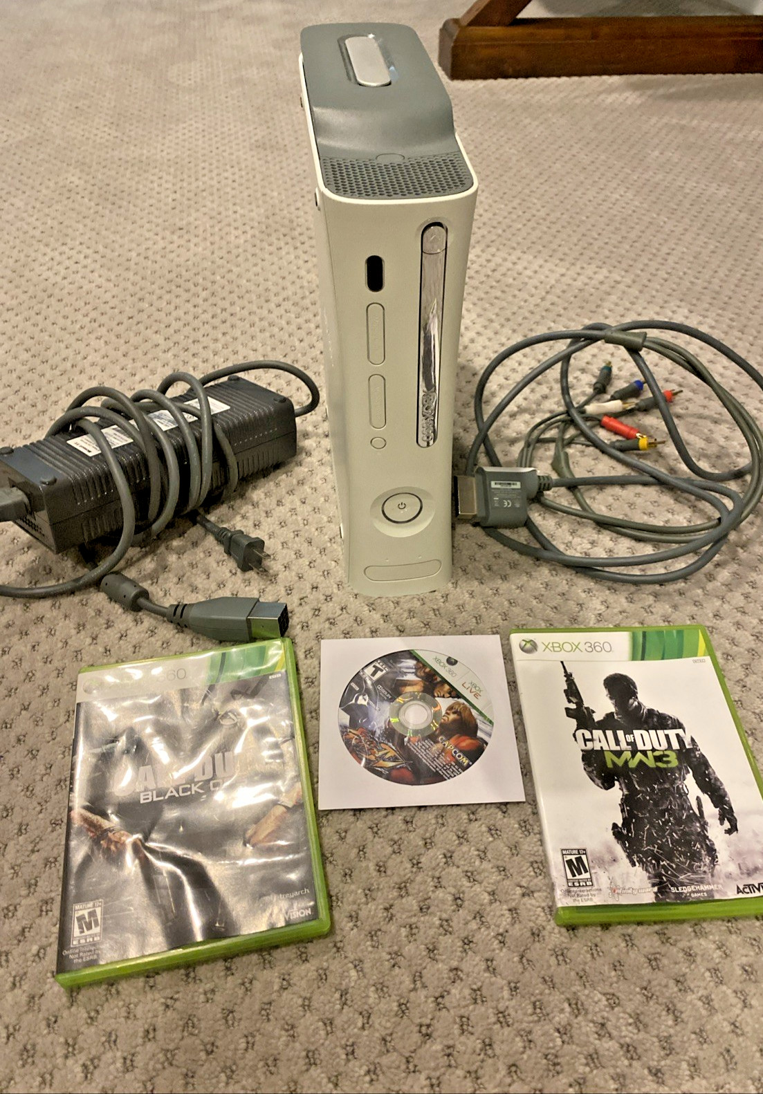 Xbox 360 Working XENON No HDMI White Phat Console Bundle W/Cords And Games
