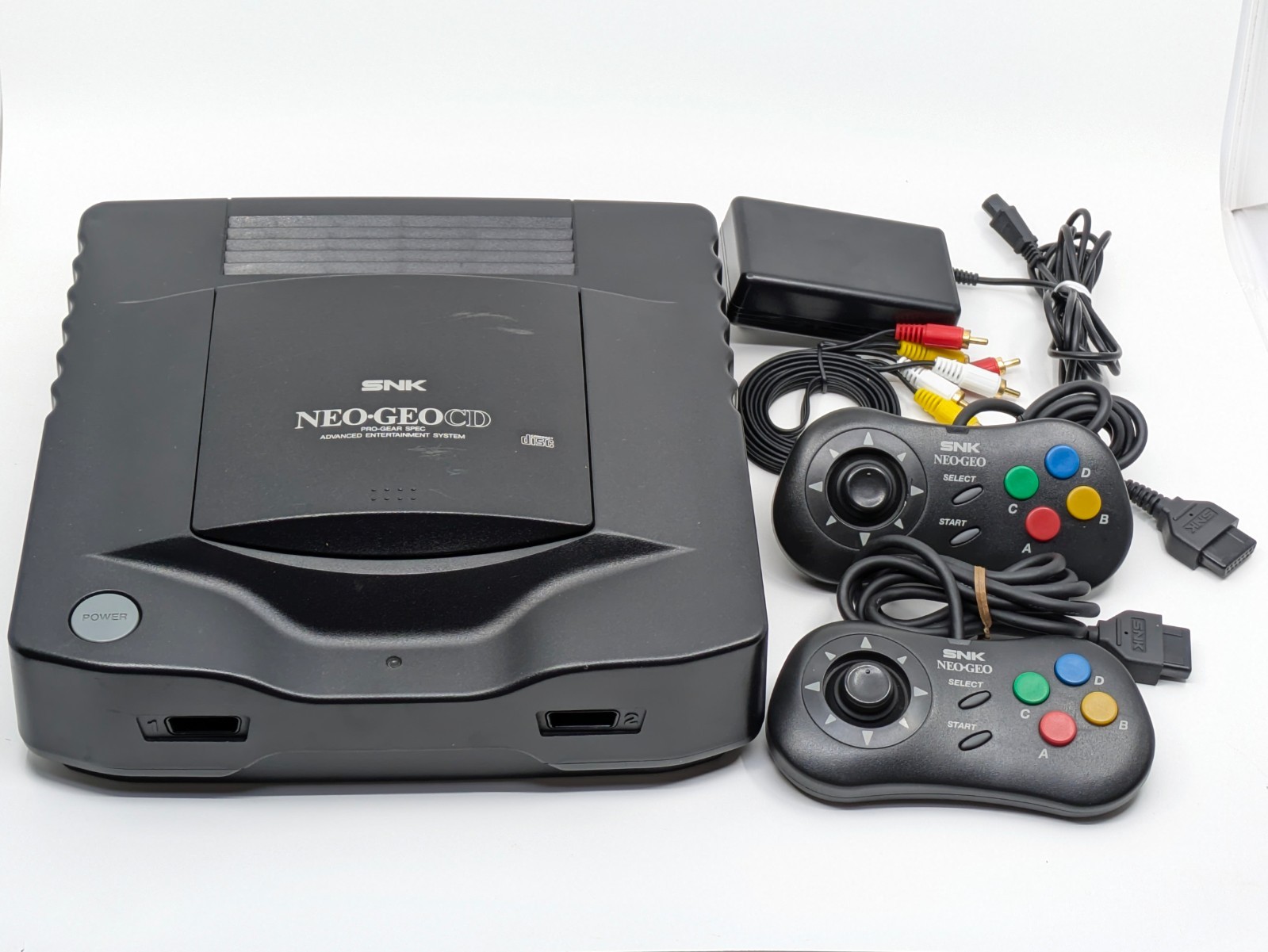 Neo Geo CD CD-T01 Console SNK w/ 2 Controller AC Adapter Tested Japan