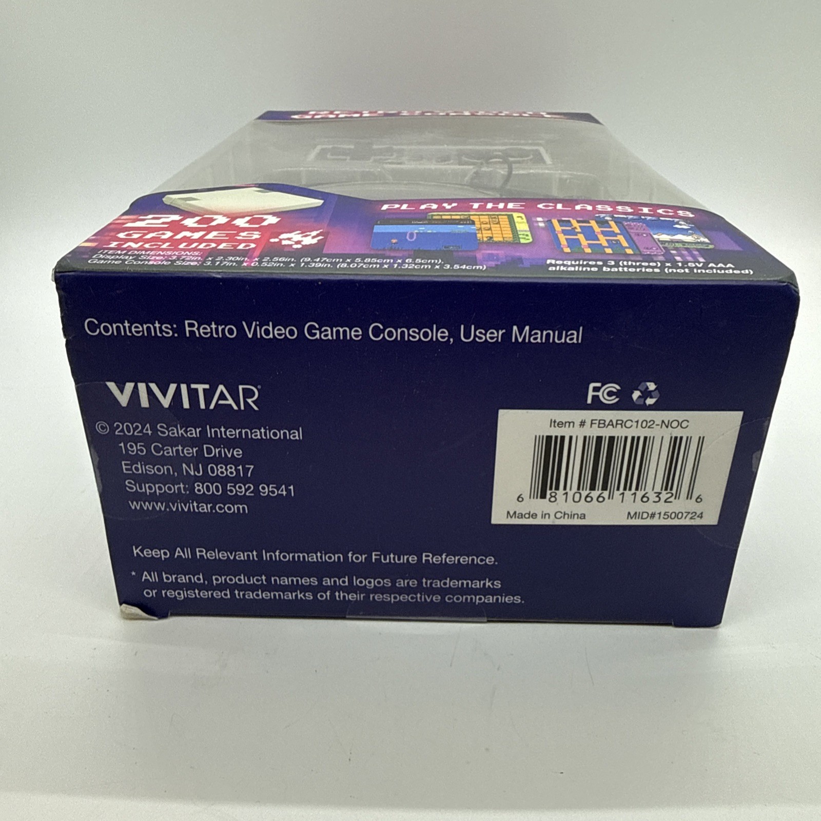 Vivitar Mini Retro Video Game Console 200 Classics Built-In Games with Mini TV