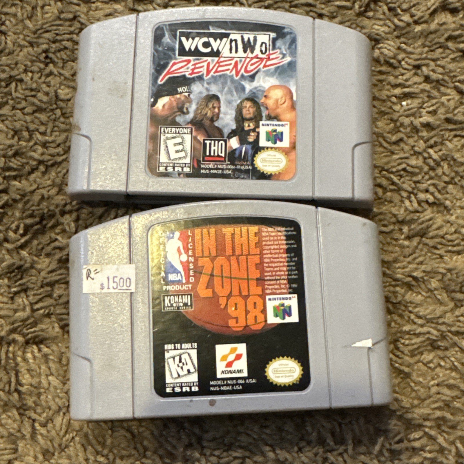 Nintendo 64 N64 Console Bundle 2 Controllers Untested No Power Cord W/ GAMES