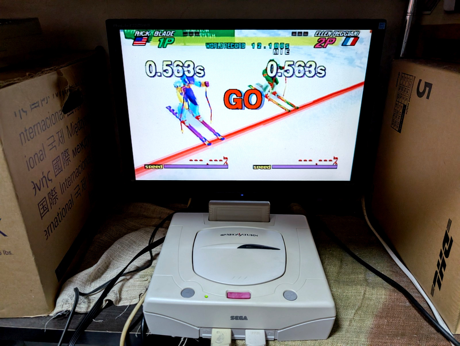 Sega Saturn White Console 3D Multi controller Game soft case Nights Japan