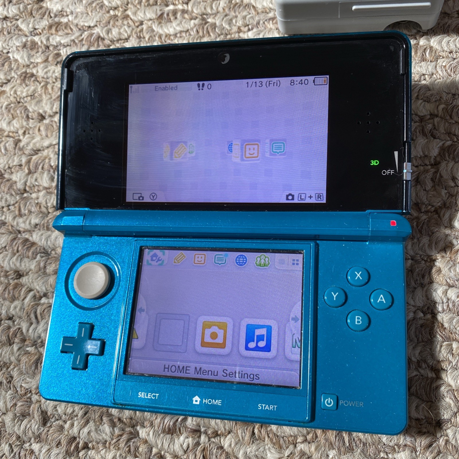 Nintendo 3DS Aqua Blue Handheld Handheld Console System CTR-001 Tested USA