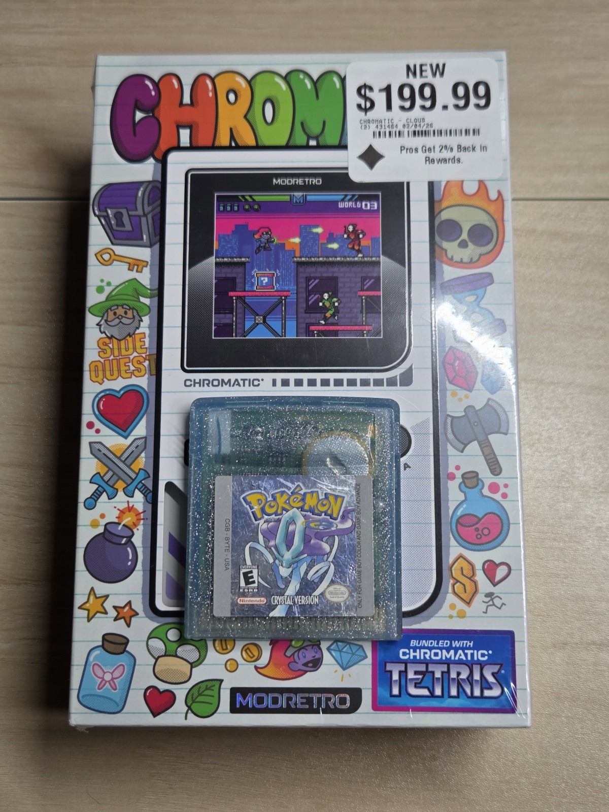 Mod Retro Chromatic w/ Tetris Game NEW & Sealed & a Authentic Pokémon Crystal