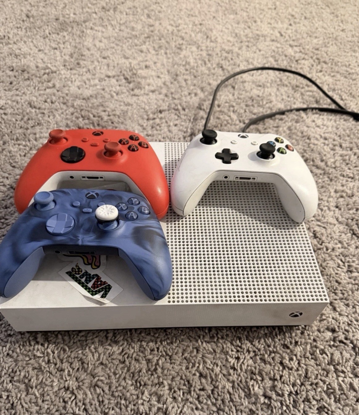 Microsoft Xbox One S All-Digital Edition 1TB Home Console – White- 2 controllers