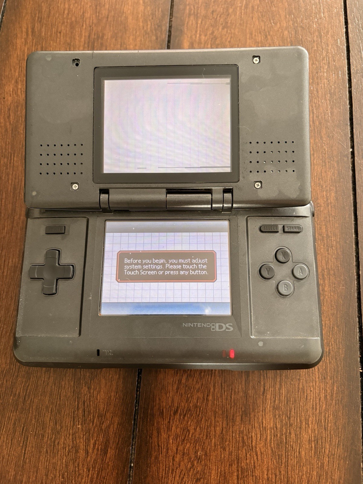 Nintendo DS Silver Black Dual Screen Handheld Console NTR-001