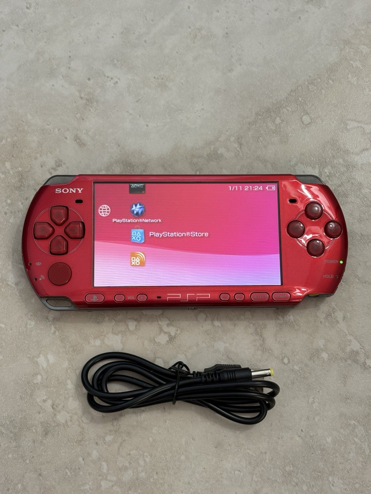 Radiant Red Sony PSP 3000 System w/ Charger, Battery, & Bundle Import