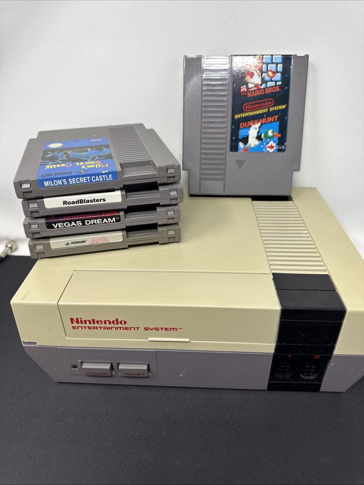 Nintendo NES Very Good Refurbished Top Loader Effect Console OEM Bundle w Games!