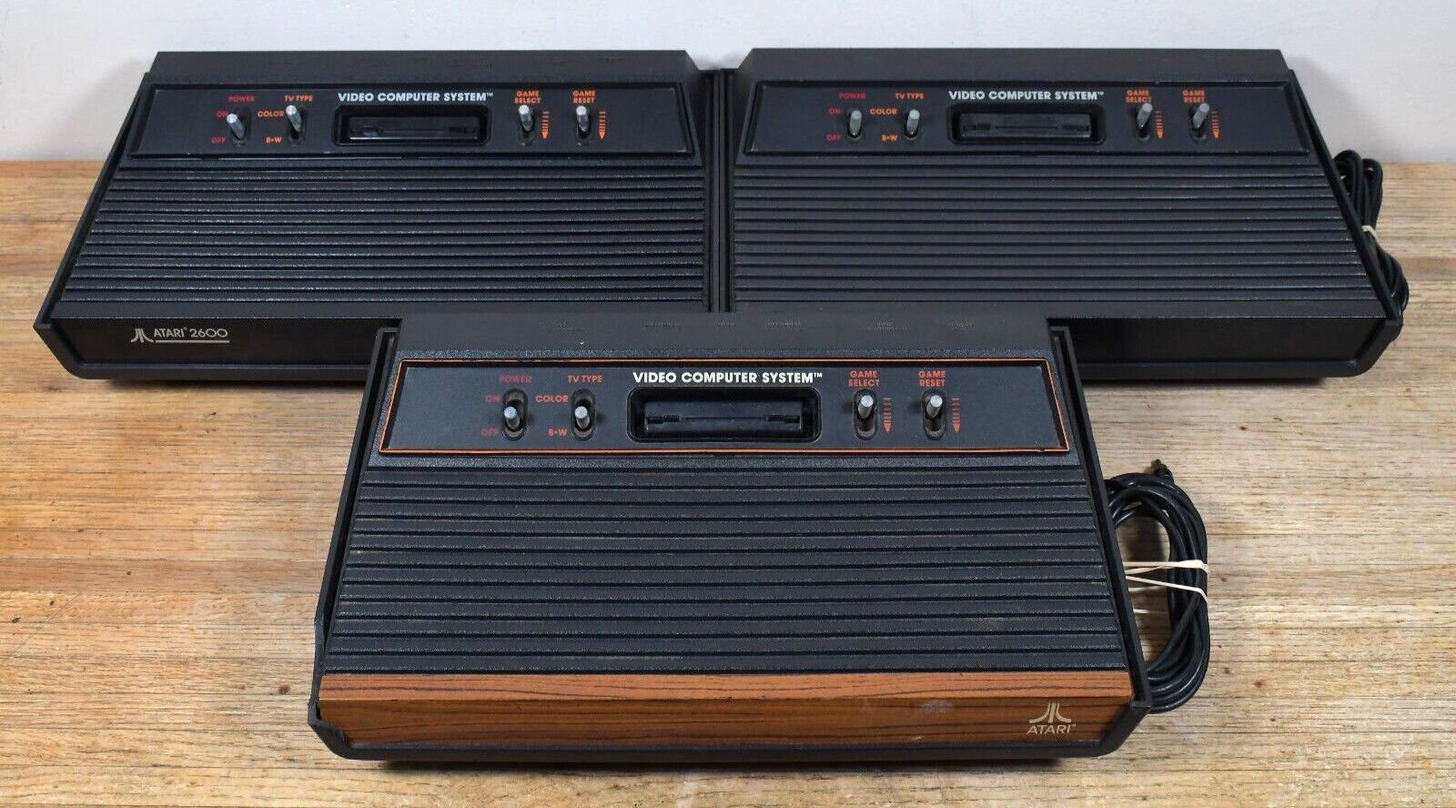 3x Vtg Atari 2600 CX-2600A Consoles Only UNTESTED Darth Vader / Woodgrain