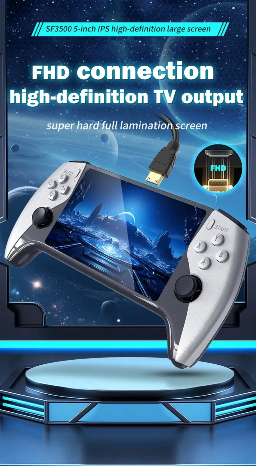 SF3500 5” IPS Handheld Game Console 64G 3000mAh Retro Player Xmas PARTY GIFTS