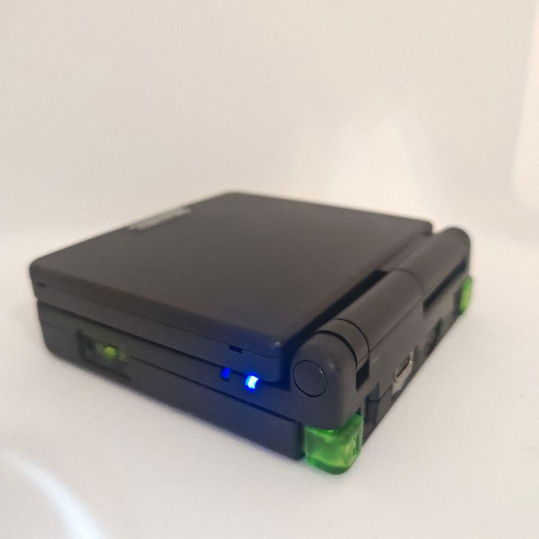 Black Green Game Boy Advance SP IPS LCD, Full Custom
