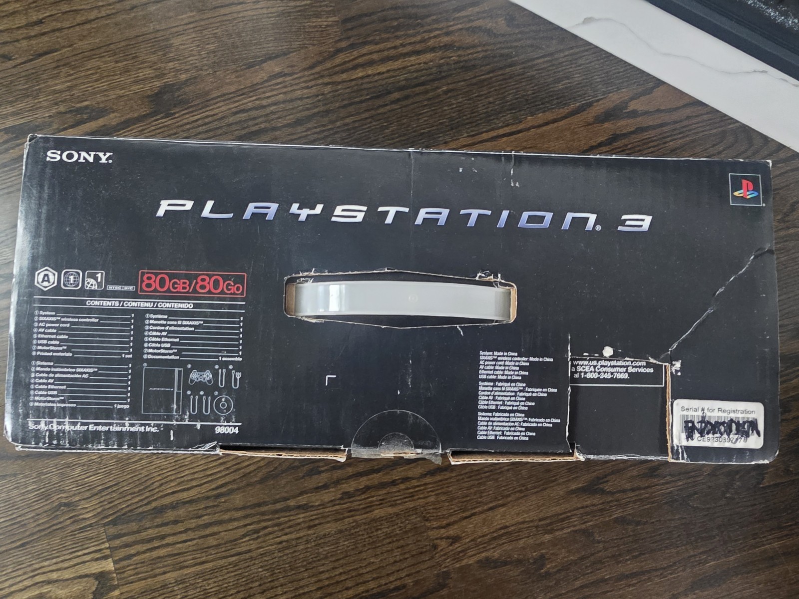 Sony PS3 CECHE01 Console Backwards Compatible 80GB Bundle – In Box 1 Controllers