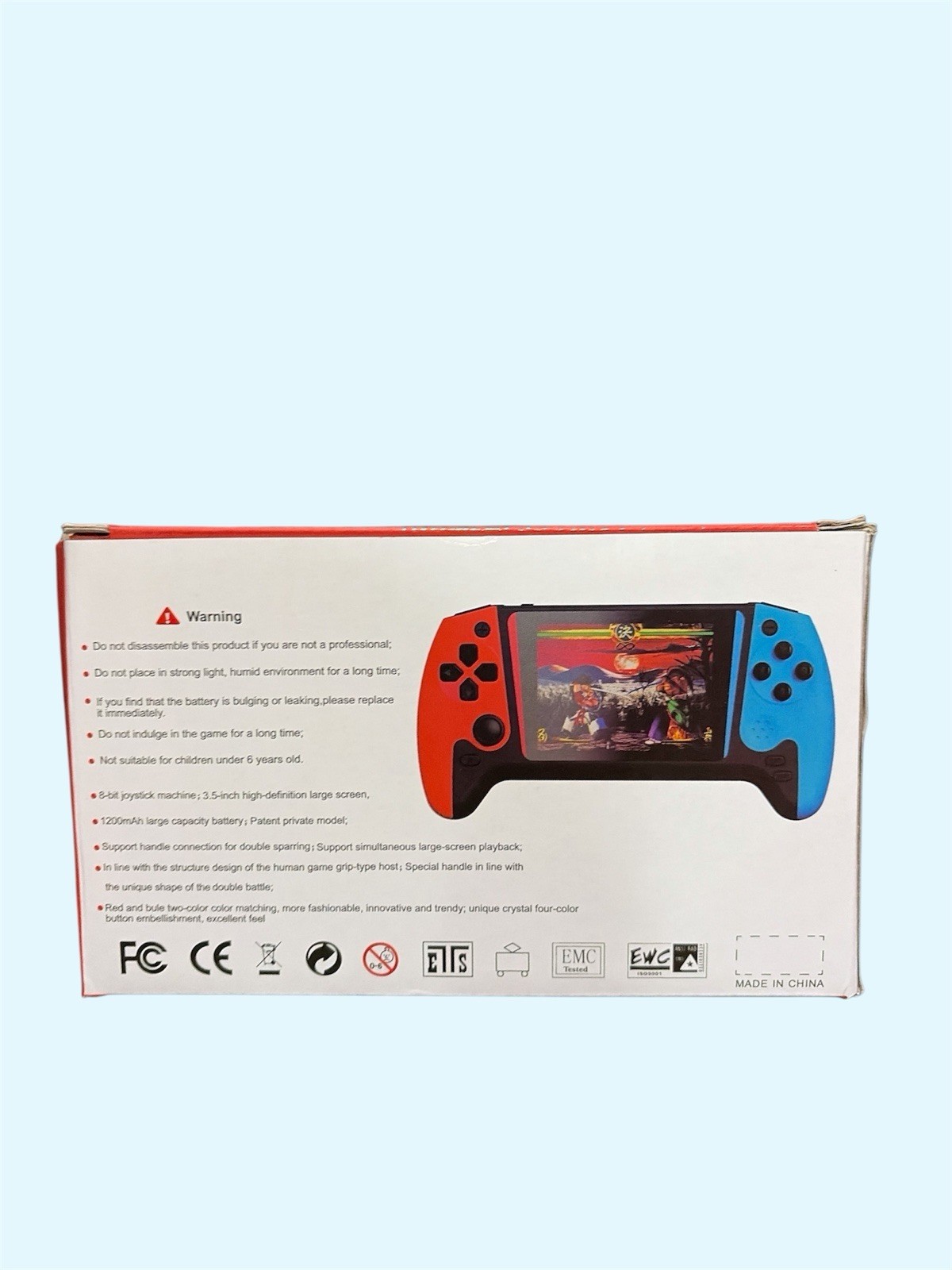 Game Joystick Handheld System Remote Sensing Game Console Red Blue Black