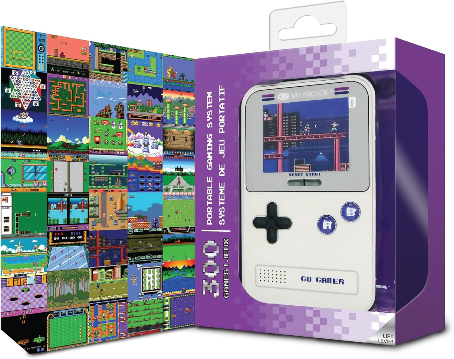 Go Gamer Classic-Purple: Preloaded Game Console with 300 Games