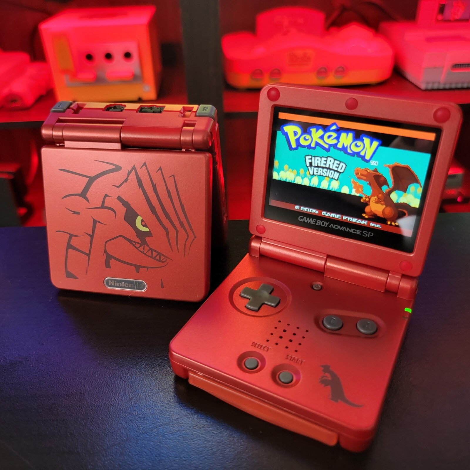Red Nintendo Game Boy Advance GBA SP IPS MOD Adjustable Brightness – Groudon