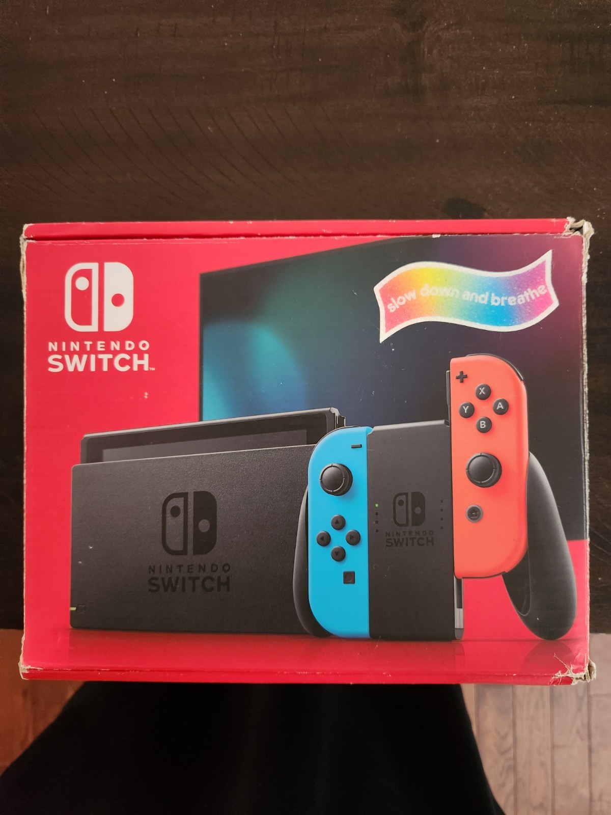 Nintendo Switch Console Neon Blue & Red & Gray Joy-Cons Complete in Box HAC-001