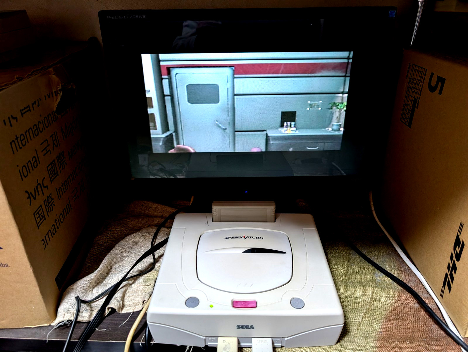 Sega Saturn White Console 3D Multi controller Game soft case Nights Japan