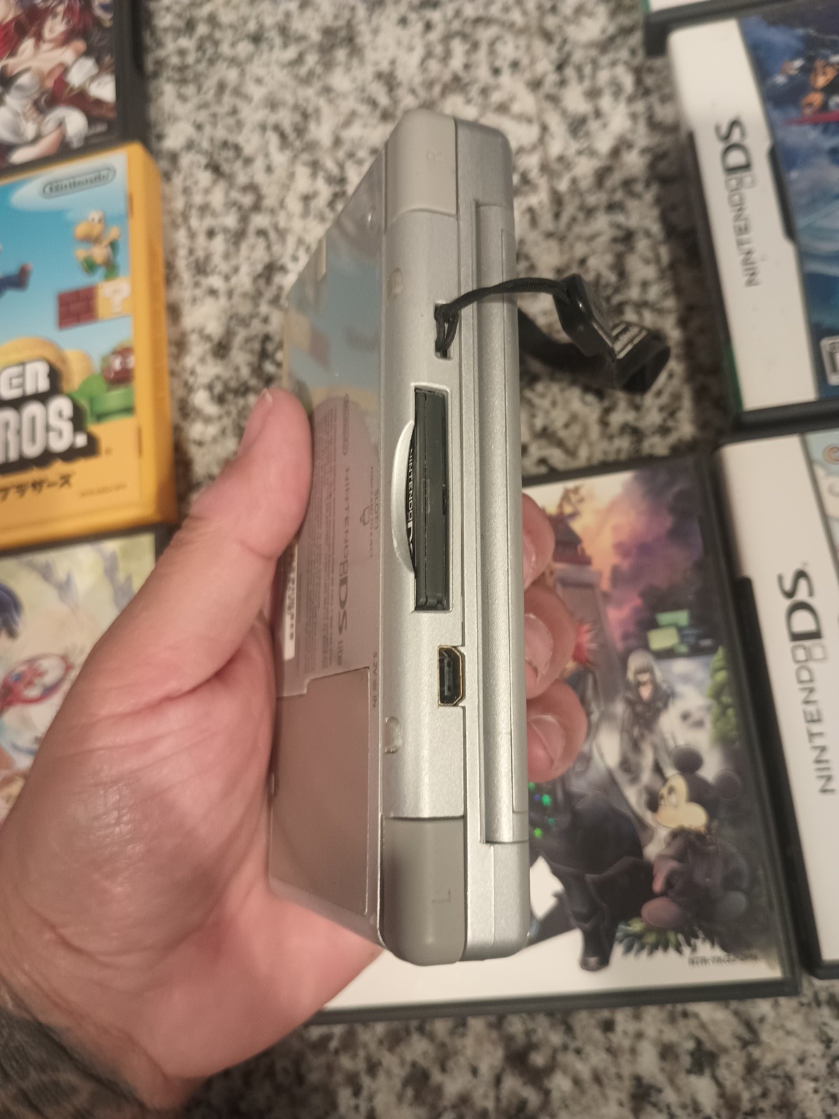 Nintendo DS Lite Launch Edition Silver Handheld System 11 Games