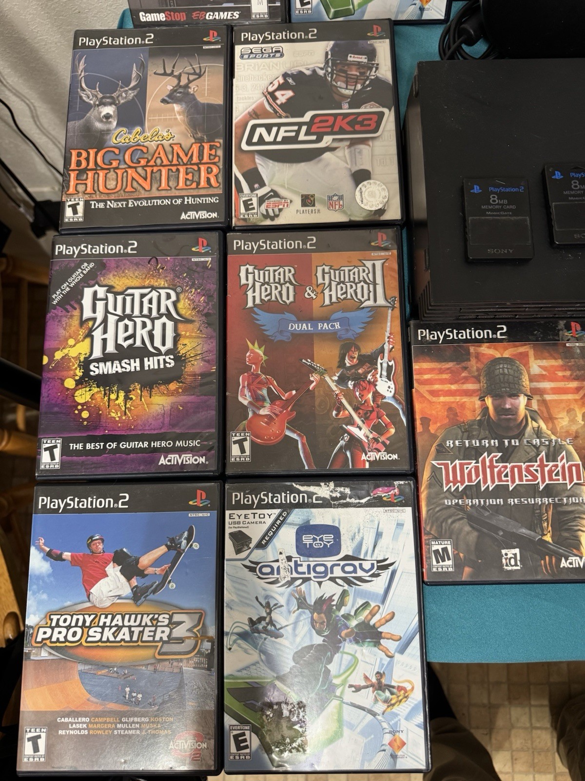 Sony PS2 Bundle Guitar Hero Set 2 Guitars Box 12 Games Controllers Tested