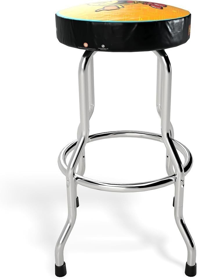 Arcade1Up Pac-Man Adjustable Arcade Stool Chrome Steel Frame Arcade Stool A1U