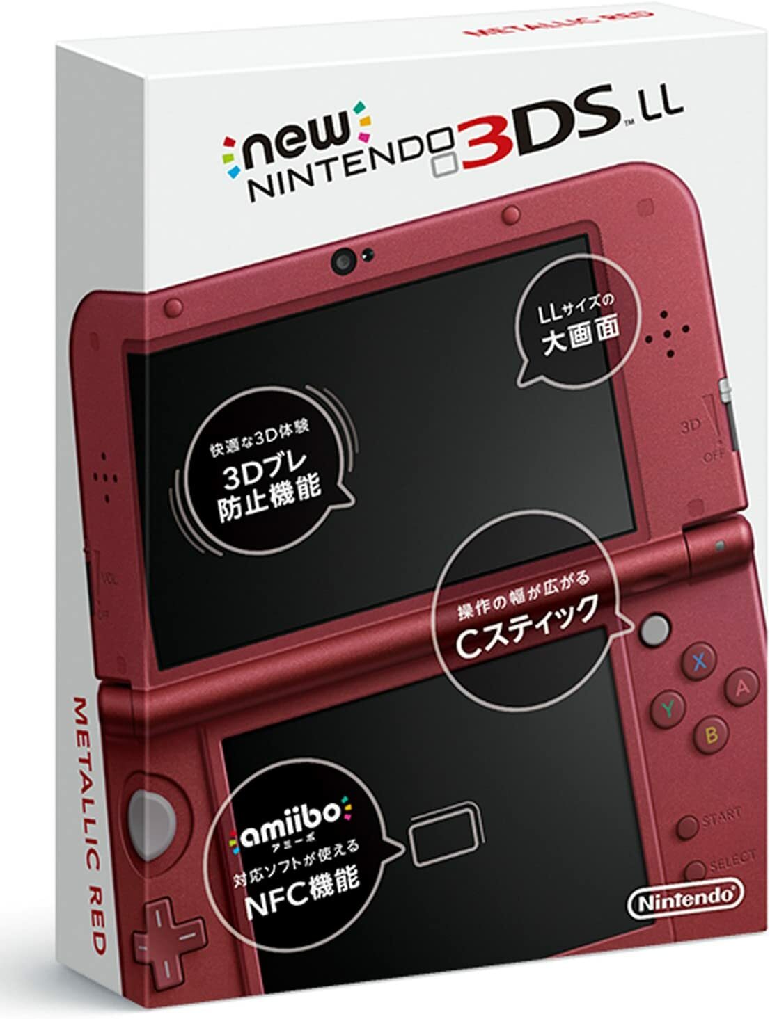 USED Japanese New Nintendo 3DS XL LL METALLIC RED with all items RED-001