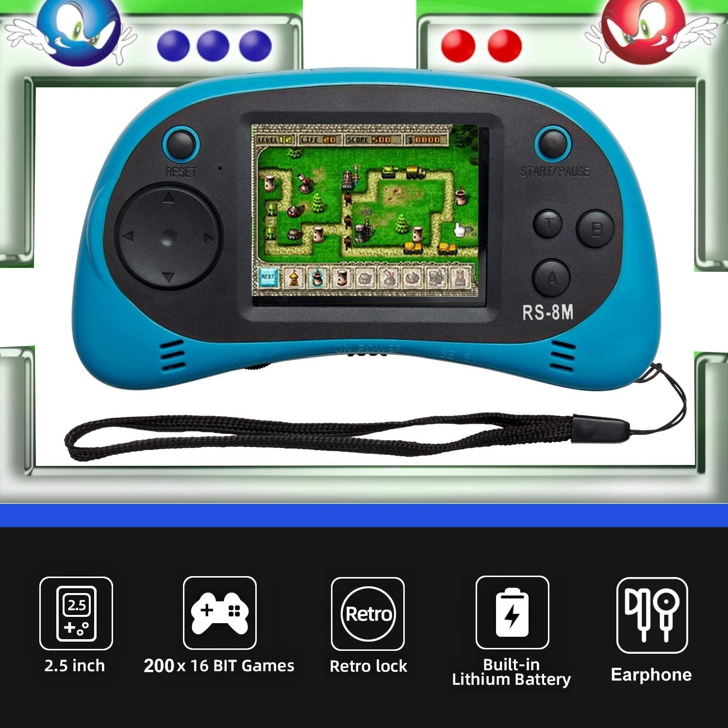 Kids Handheld Portable Video Game Player with 200 Games – 16 Bit 2.5 Inch Scr…