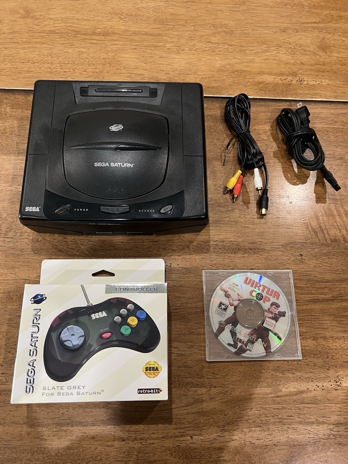 SEGA Saturn Home Console Black with OEM Controller & Virtual Cop