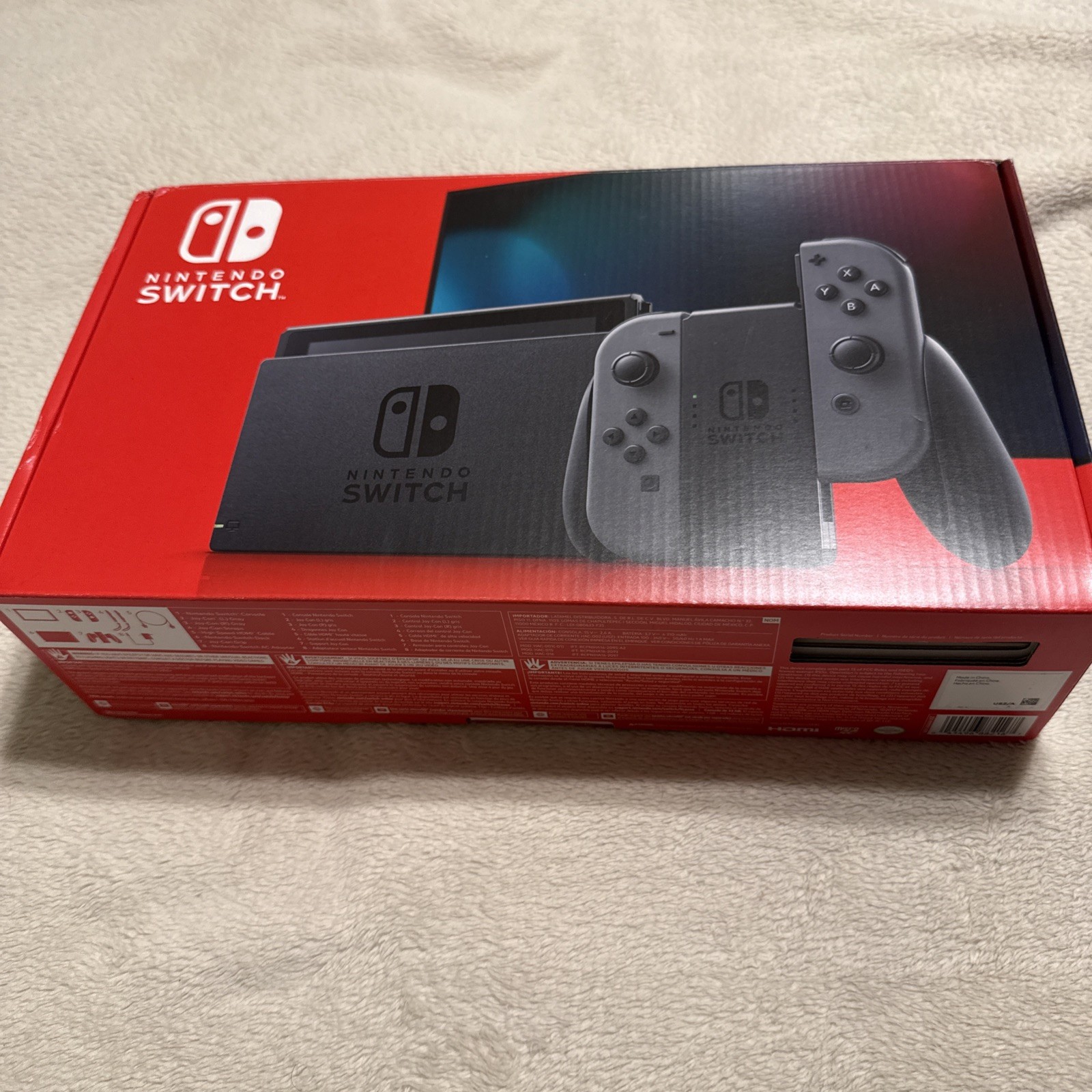 Nintendo Switch HAC-001(-01) 32GB Console Gray Joy‑Con With 256GB Micro SD Card