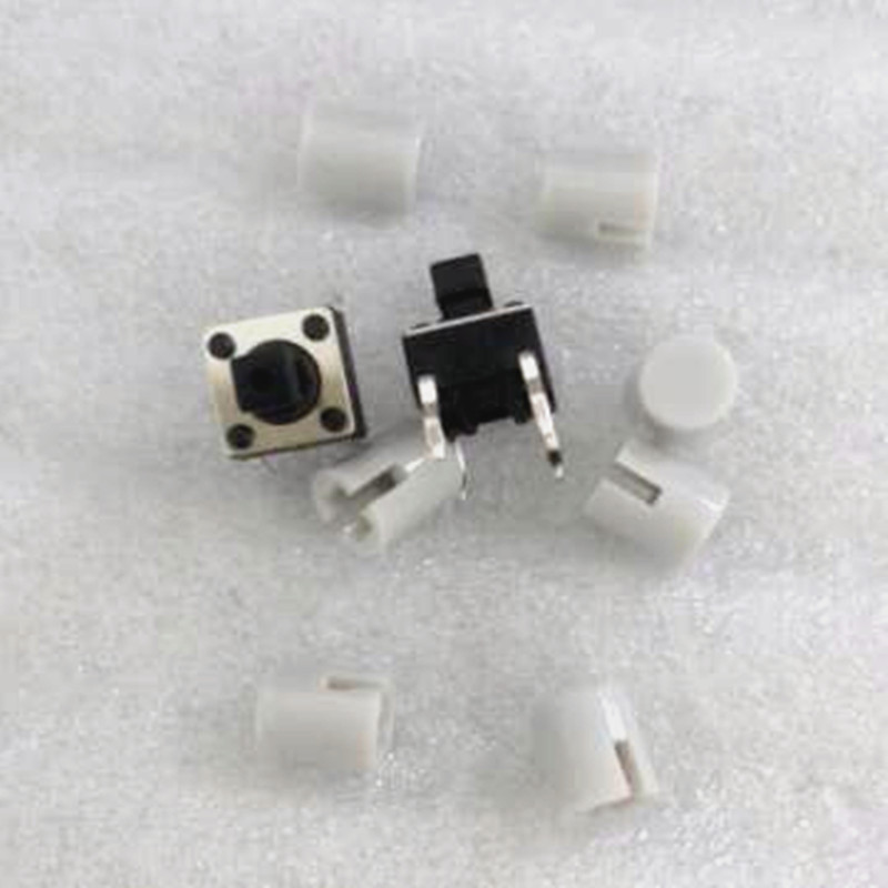 5SET Tactile Grey Push Button Switch Momentary Tact & Cap For PCB Panel Selector