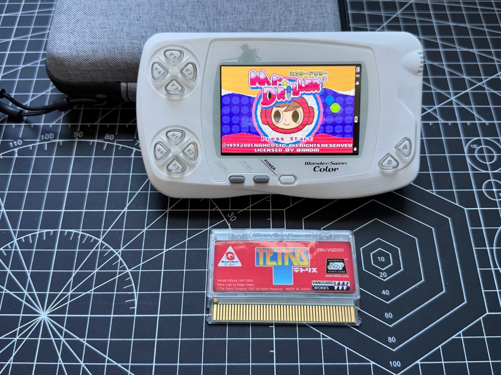 Bandai WonderSwan Color WSC W/ IPS YGG Yagaogo & New Shell & Glass Lens & 1 Game