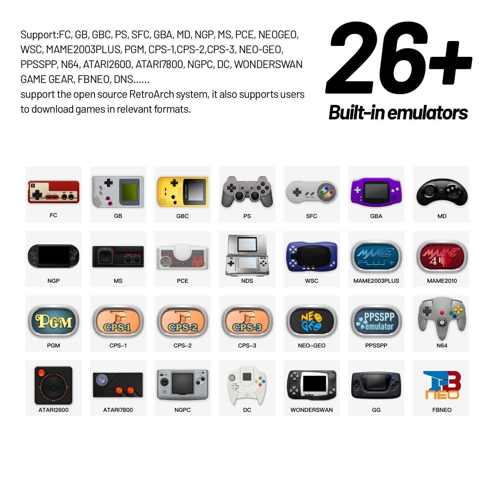TRIMUI SMART PRO 128GB CONSOLE 12000 GAMES PORTABLE DISPLAY 4.96 GREY RETRO