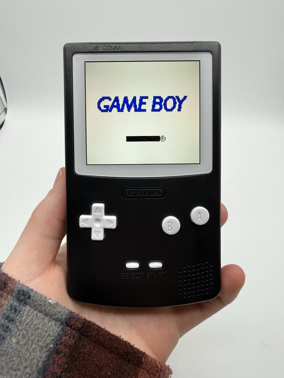 Black And White USB C Rechargeable Nintendo Gameboy Color Gameboy Mod IPS Screen
