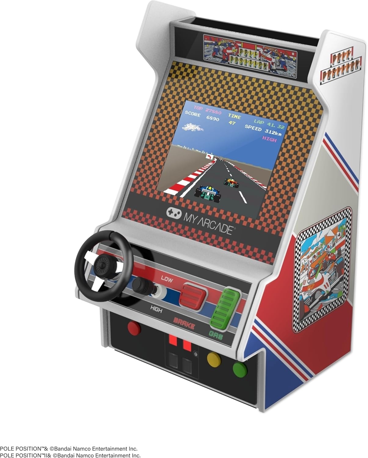 My Arcade Pole Position Racing Player Retro Mini Arcade Console 2 Games DGUNL702